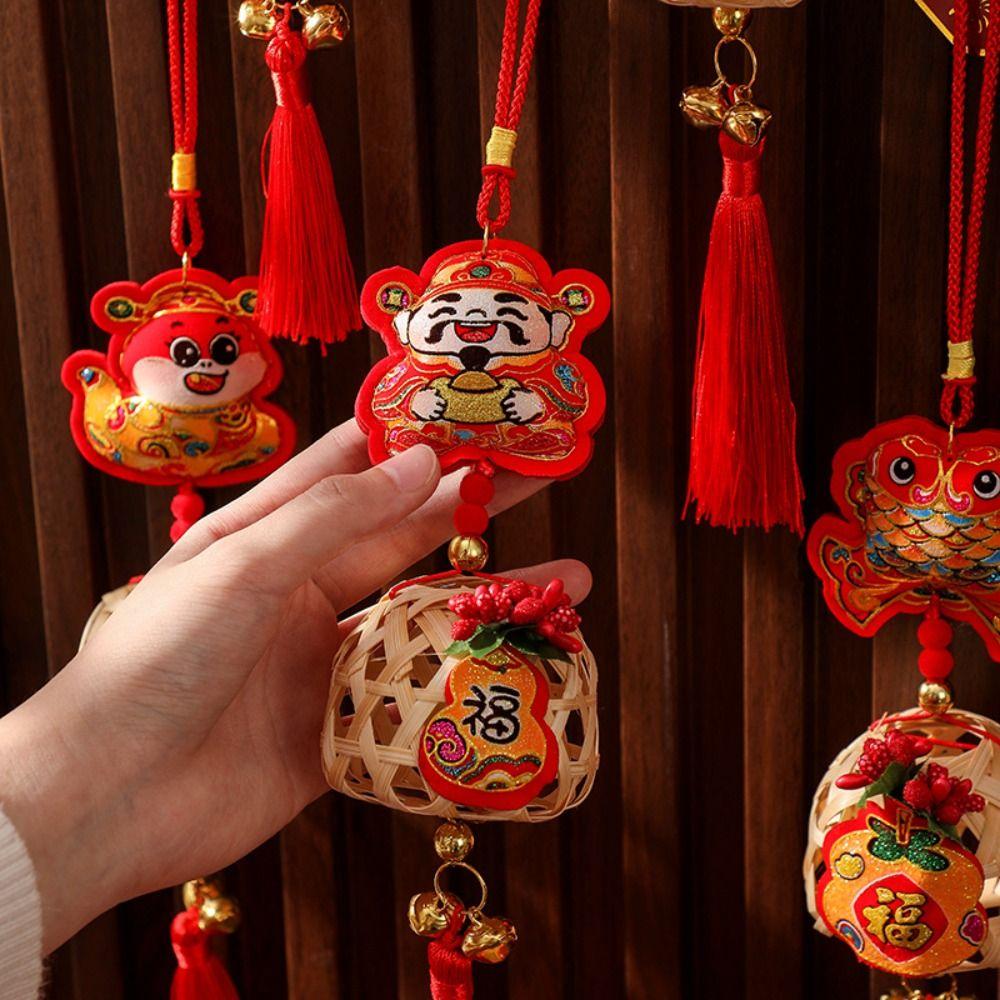 Creative Spring Festival Decoration Pendant Reusable New Year Ornaments Red Lantern String Home