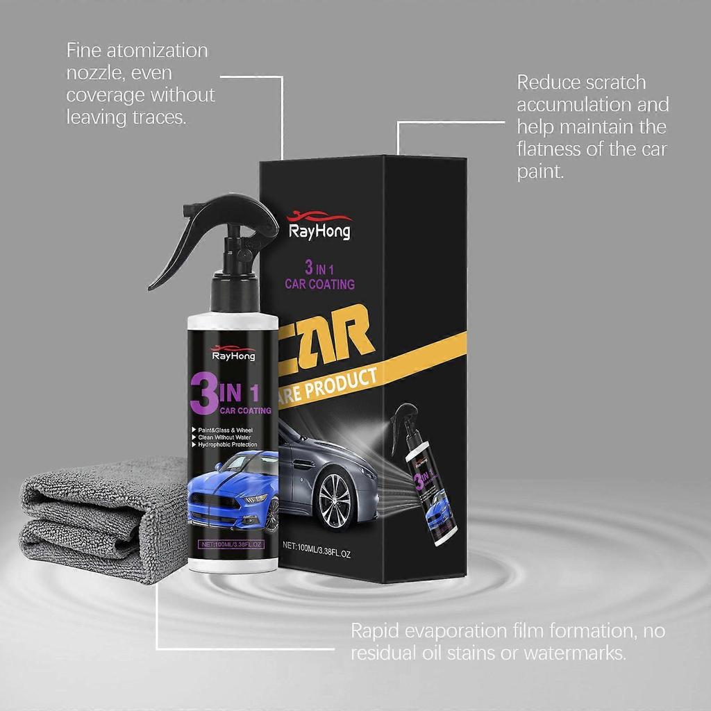 3-In-1 Automotive Paint Spray, For Brightening, Dust-Proofing, Stain-Proofing, Maintenance And Polishing Of Car Surfaces