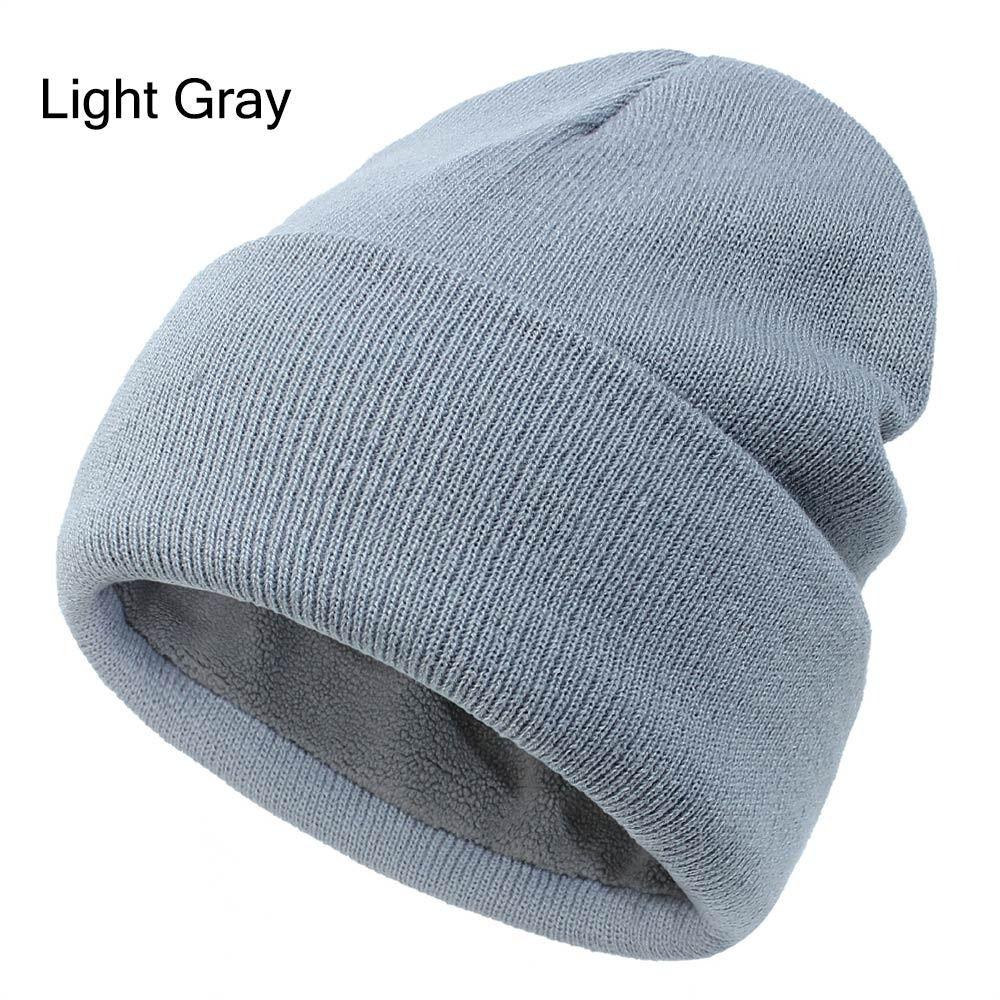 Winter Warm Cuffed Beanie Fleece Lined Ski Hats Soft Skull Cuff Cap  for Men Women