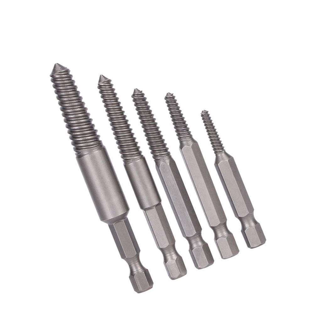 5PCS Hex Shank Broken Screw Extractor Stripped Screw Extractor Kit For Automotive Repair