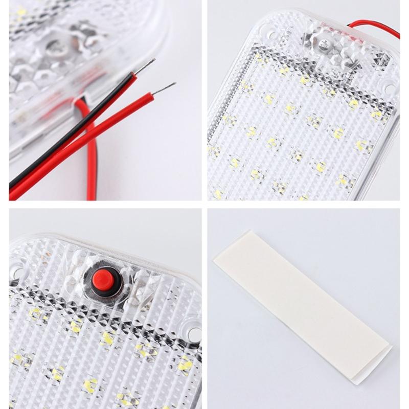 48 LED Panel Light Car Interior Reading Lamp High Brightness Cabin Lights for Truck RV Boats Camper Lights 12V-85V