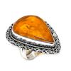 Baltic Amber Handmade 925 Sterling Silver Jewelry Ring Size 8 L6w61