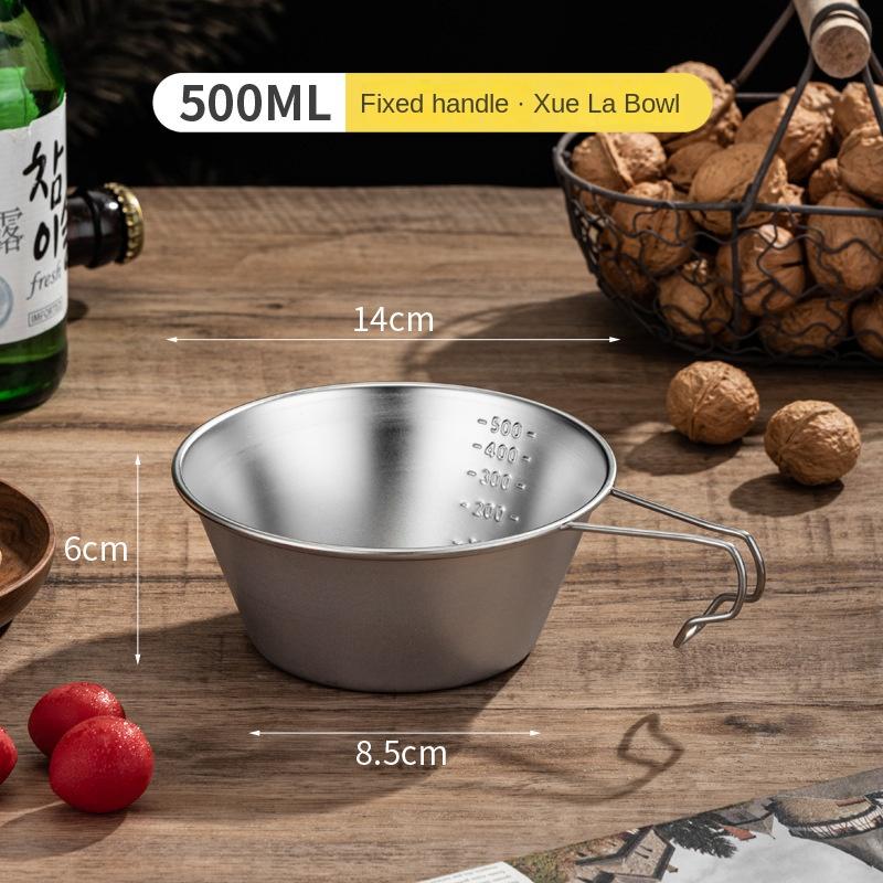 Складная снежная чаша из нержавеющей стали 304 для пикников, барбекю, портативного кемпинга, подвесная складная чаша для кемпинга на открытом воздухе