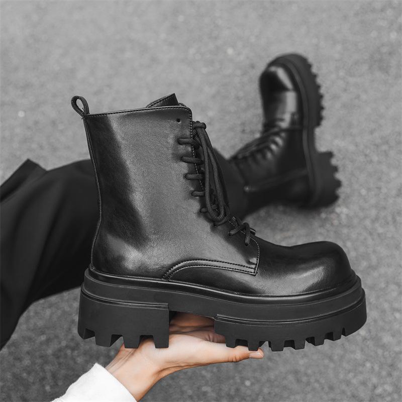 Высокие ботинки Мартин мужские на толстой подошве зимние новые британские ретро ботинки-локомотивы рабочая обувь 16774-J