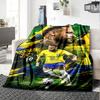 Neymar Jr Brasil Print Flannel Blanket High Quality Warm Comfortable Cover for All Seasons Perfect for Gifts Home Decor