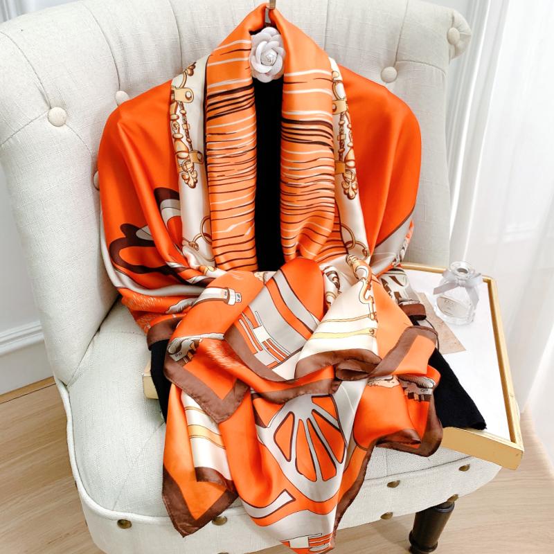 Luxury Brand Women Scarf Fashion Print Silk Scarves Summer Shawls And Wraps Soft Pashmina Lady Bandana Foulard Hijabs