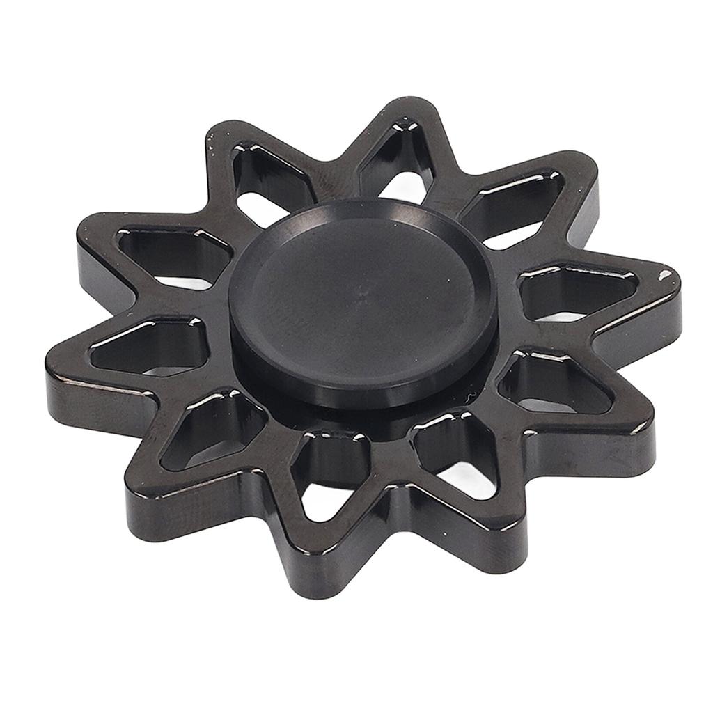 Anxiety Relief Rotating Toy Portable Sun Shaped Fingertip Rotation Toy for ADD ADHD Christmas Black