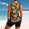 Women Floral Print Two Piece Swimdress Tankini Set 2023 Sexy Swimwear Large Size Bikini Monokini Set Summer Swimsuit Beachwear