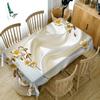 Small Relief Flower Pattern Tablecloth Simple Background Washable Cloth Thicken Cotton Rectangular And Round Table Cloth