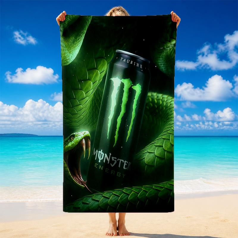 Monster Energy Быстросохнущее Микрофибровое Пляжное Полотенце Мягкое Впитывающее Устойчивое к Песку Полотенце Для Пляжа Бассейна Путешествий Лето