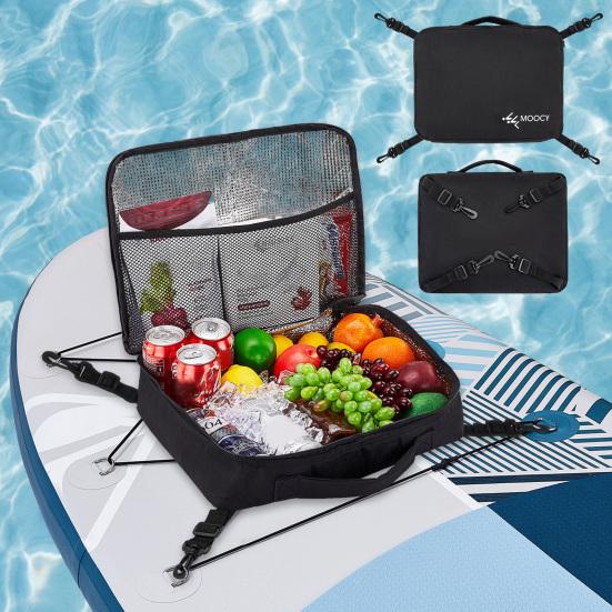 Сумка-холодильник для падлборда, водонепроницаемая, изолированная, палубная сумка для SUP, каяка, с сетчатым карманом на молнии и 4 ремнями-зажимами для аксессуаров для падлборда, SUP, каяка