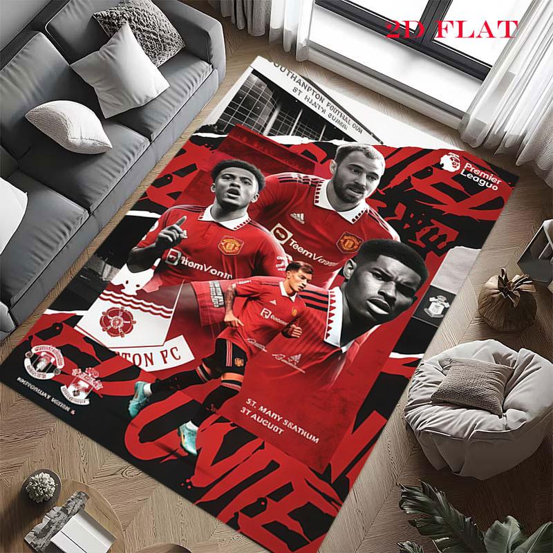 Red MUFC Glory Carpet Rug for Living Room Bedroom Home Sofa Decoration,Kids play Nonslip Floor Mat