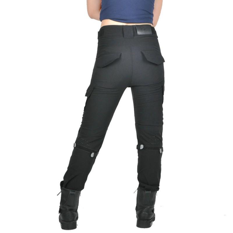 Womens Motorcycle Riding Pants With Ventilated Mesh Adjustable Fit Extended Protective Padding Use