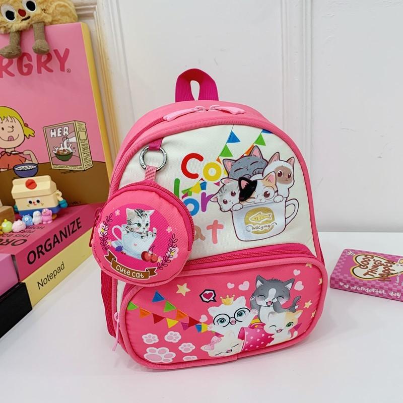 With Childrens Backpack Cartoon Cat And Airplane Print Design For Daily Use