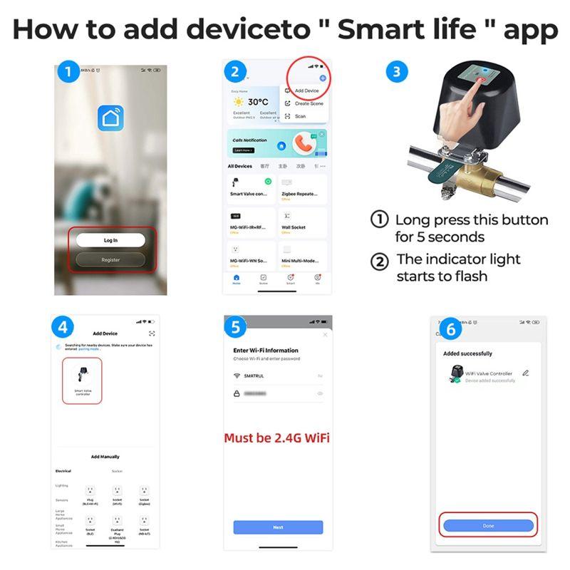Feb.Wifi Robot Waterproof Valve Tuya Smart Remote Control APP Remote Control Water Pipe Gas Wireless Valve Switch US Plug