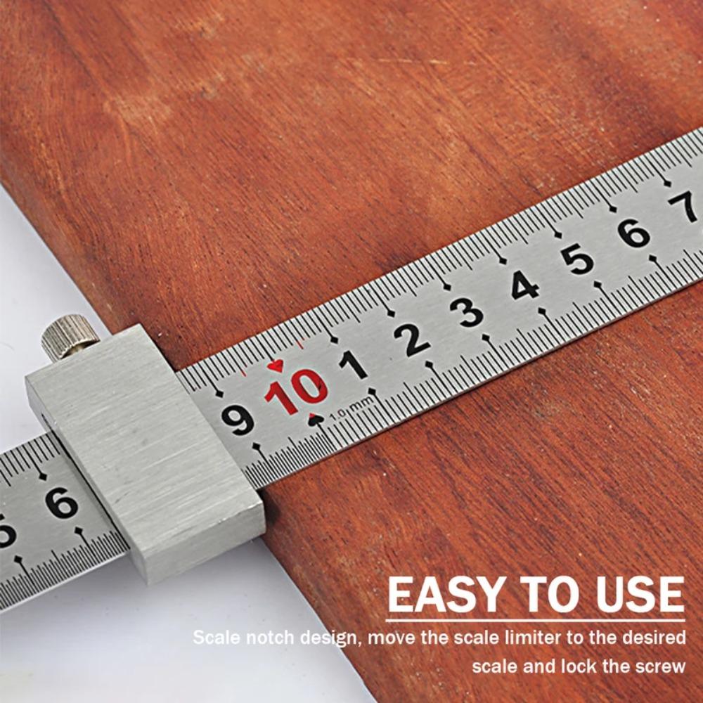 Adjustable Steel Ruler Positioning Block Square Marking Gauge Brass Angle Scriber Line  Home