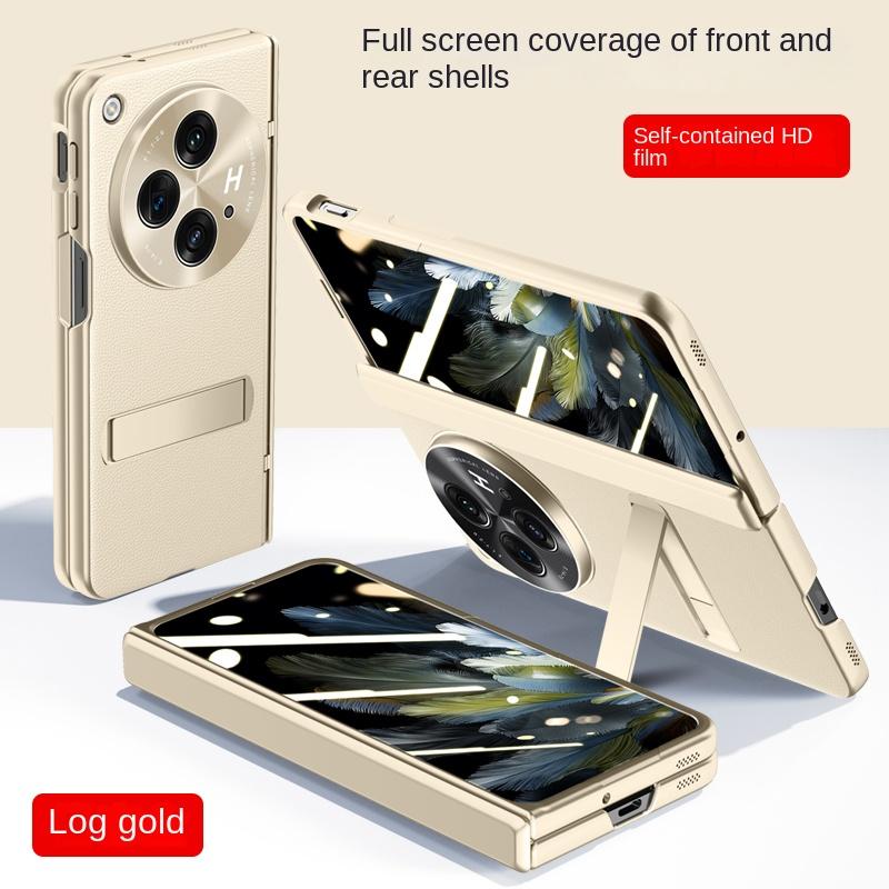 Чехол-скин из ПУ-кожи для OPPO Find N3 с защитным стеклом для экрана, подставкой, магнитной защитной крышкой, полный чехол-ракушка для OPPO Find N3
