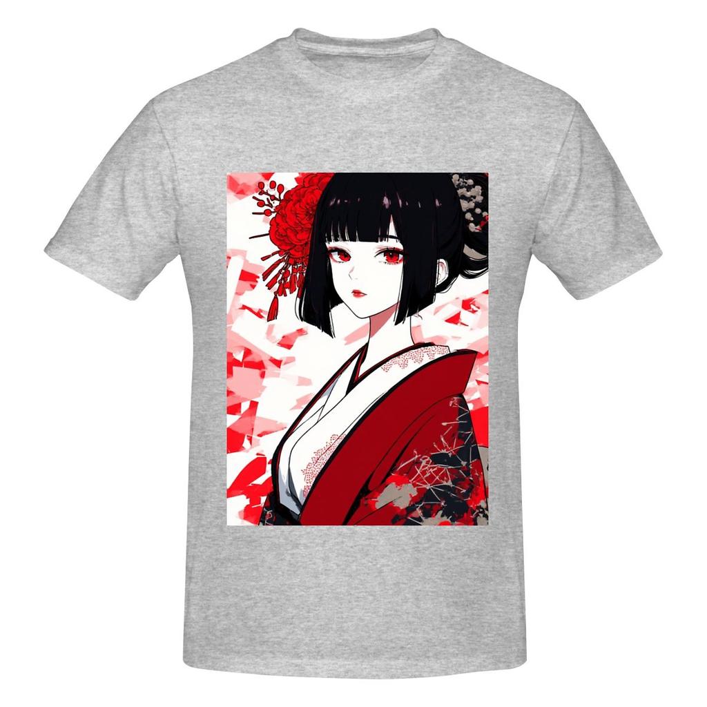 Traditional Geisha Crimson Eyes Aesthetic Instagram Style Tshirt Retro Sports Clean Surface Shirt