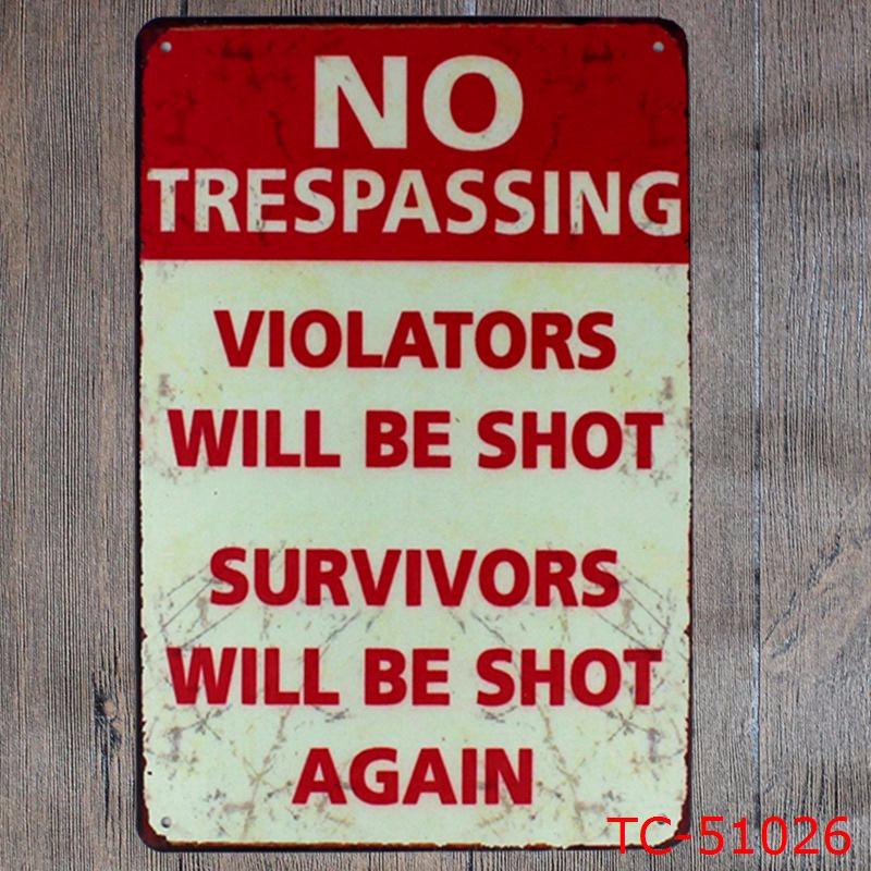 Custom Gun Humor Tin Sign for Restaurant, Bar, or KTV Decor