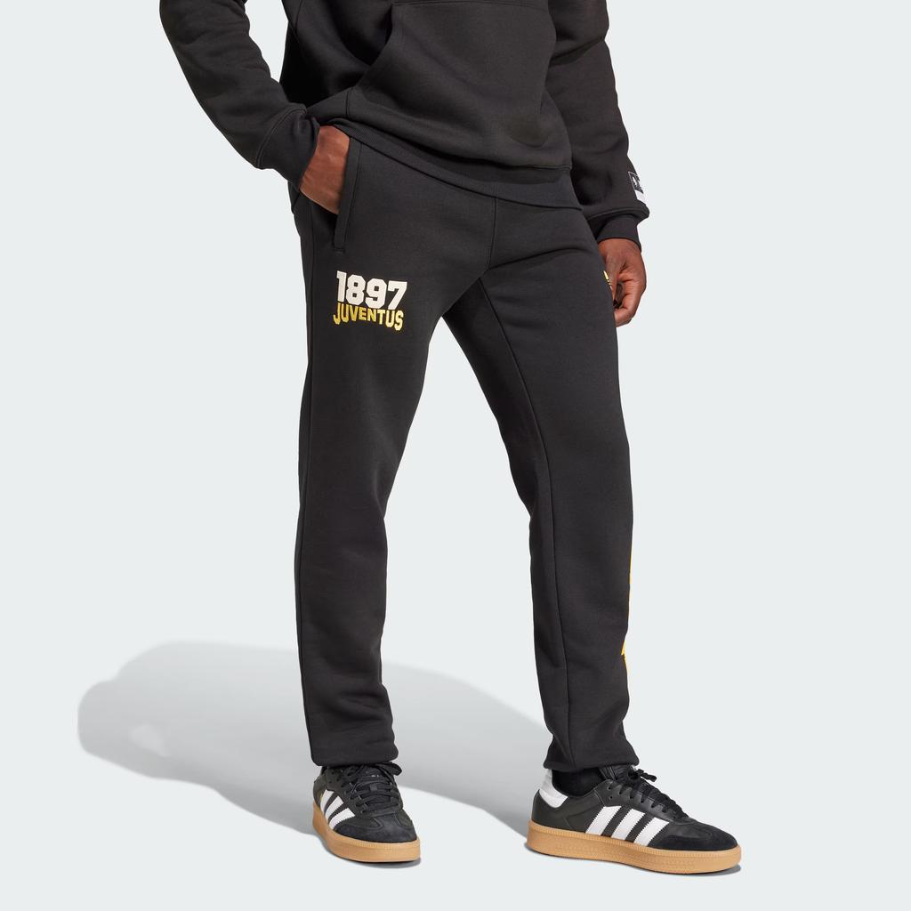 adidas Оригинальные облегающие спортивные брюки с манжетами Juventus VRCT с логотипом, мужские плавки, цвет черный, ярко-золотой JF2569