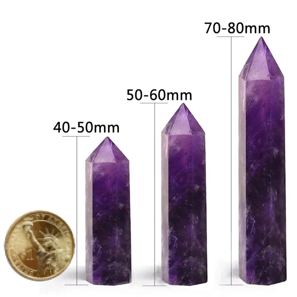 Natural Stone and Crystals Point Wand Witchcraft Rose Quartz Amethyst Home Decoration Mineral Stones Crafts Room Aquarium Decor AVE