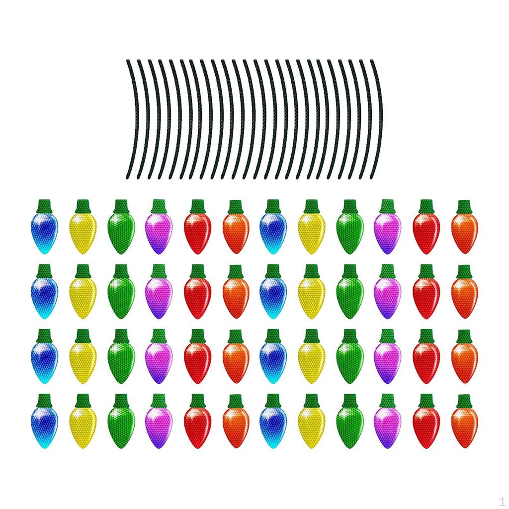Рождественские наклейки на автомобиль, набор праздничных украшений для самостоятельного изготовления, гаража, 6 лампочек