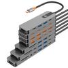 Док-станция расширения 8-в-1 Type-C: Многофункциональный конвертер 4K 60 Гц с выключением экрана одной кнопкой для мобильных телефонов, планшетов и компьютеров.