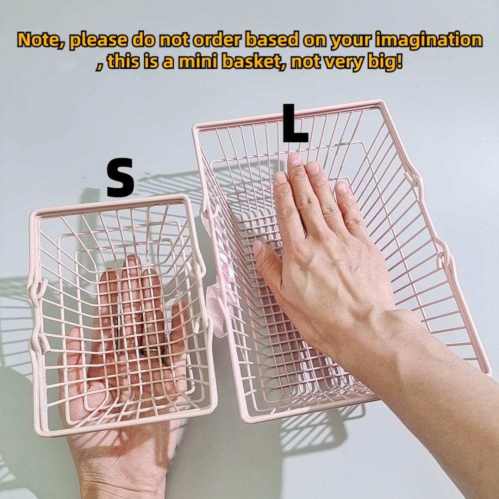 Hollow Shopping Cart Storage Metal Desktop Stationery Holder Cute Mini Storage Basket  Desktop