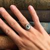 Gothic rock all-round eyeball creative cat's eye stone alloy cast men's adjustable opening ring