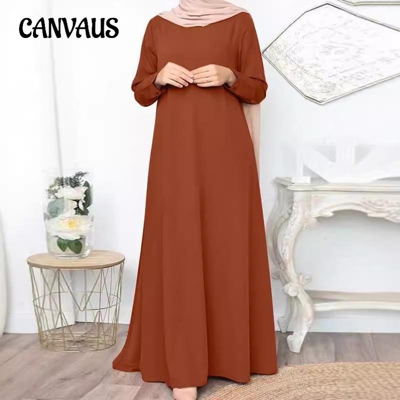 Женское платье больших размеров, осеннее, новое, однотонное, с длинными рукавами, повседневное, удобное, модное, свободное