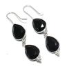 Черная шпинель драгоценный камень 925 стерлинговое серебро ювелирное изделие серьга 2,36"