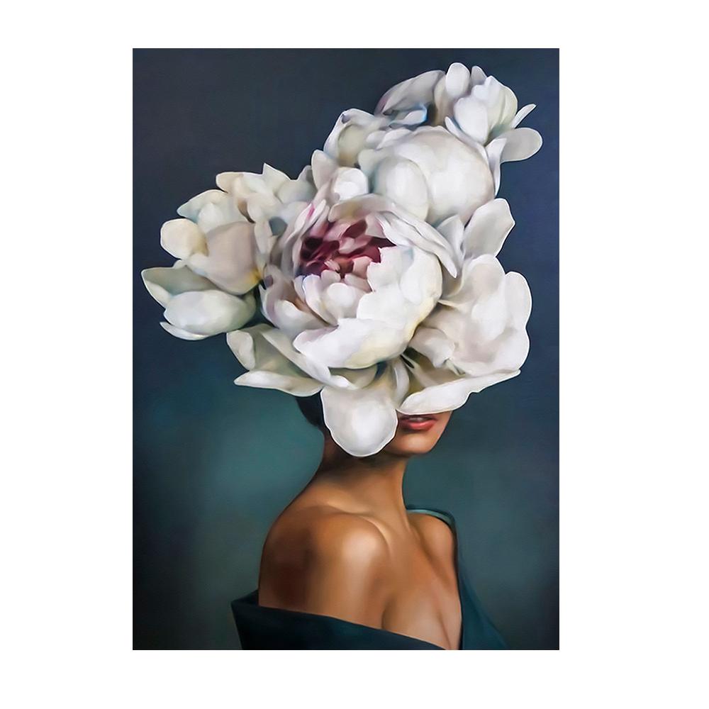 5D алмазная картина с изображением девушки и цветка, инкрустированная алмазной вышивкой крестом, круглая мозаика со стразами, полный дизайн, украшение для дома