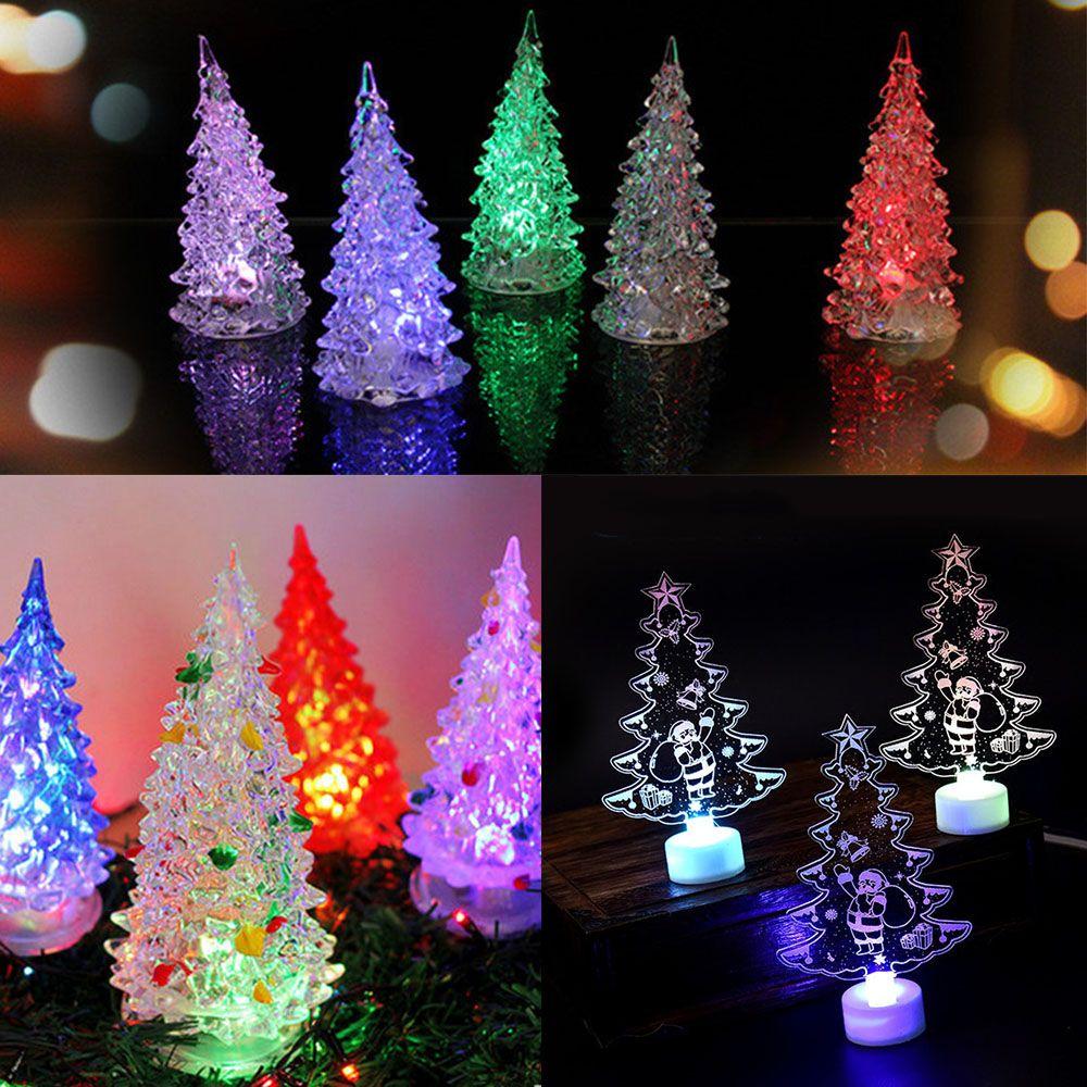 LED Color Changing Mini Christmas Xmas Tree Home Table Party Decor Charm Glitter Christmas Tree