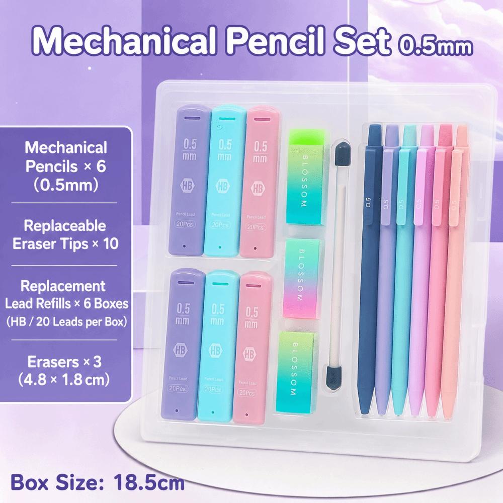 16pcs 0.5/0.7mm Mechanical Pencil Set HB Drafting Pencils Kit Automatic Pencils  School Office