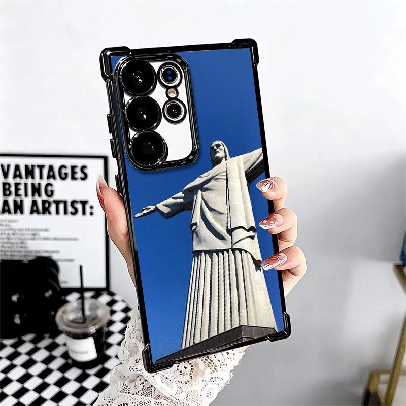 Brazil Brazilian Flag Plating Phone Case For Samsung Galaxy S24 S25 FE S26 Edge S23 Ultra S22 S21 Plus S20 Anti-Fall Airabag Cov