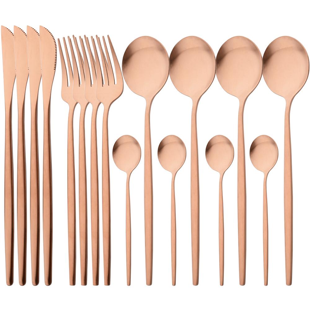 16 шт. матовый набор столовой посуды, серебряная посуда из нержавеющей стали, домашняя ложка, вилка, нож, столовое серебро, западные столовые приборы