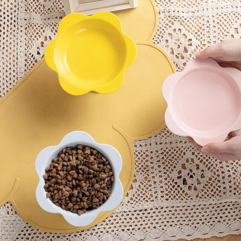 Керамическая миска для кошек с высокой ножкой, миска для цветов, миска-тарелка для кошек, предотвращающая переворачивание, миска для кошачьего корма, тарелка для воды, защищающая шейный отдел позвоночника, миска для питомца