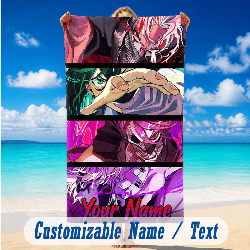 Beach Towel Custom Name Text, Quick Dry Large Towel For Beach HomeDandadan