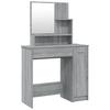 Makeup Table with Mirror Gray Sonoma 34 x 13.8 x 53.5 in (L x W x H)