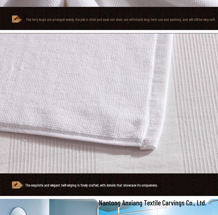 Luxury Star Hotel Cotton Floor Mat - Thick, Non-slip, Machine Washable Bathroom Rug