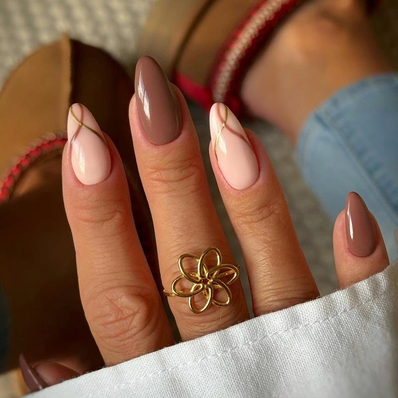 Европейские и американские градиентные персиковые балетные типсы для коротких ногтей