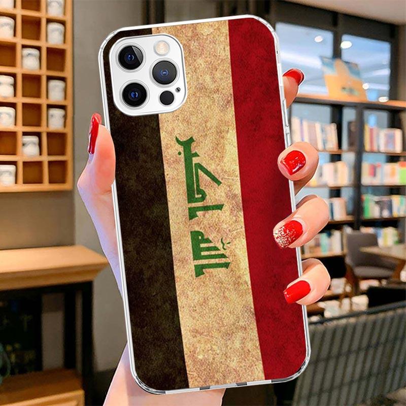 Iraqi Iraq National Flag Cover Phone Case For iPhone 16 17 Air 15 14 Pro Max 16E Phone Case 13 Mini 12 11 7 SE 8 Print Pattern F