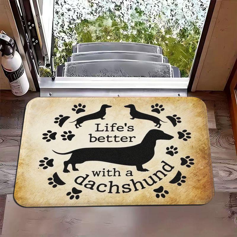 VIKAMA Fun Cute Pet Portrait Door Mat Non Slip Entrance Mat for Front Door Entryway Foyer Hallway Indoor Home Decor