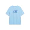 Li Ning Sports Lifestyle Series Logo Print Round Neck Short Sleeve T-Shirt Men Tops Ice-Blue AHST175-2