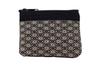 Uni Made In Futago Chirimen Japanese Pattern Coin Case Leaf (0610-9) Seni, Japan, [Hemp Pattern, Black]