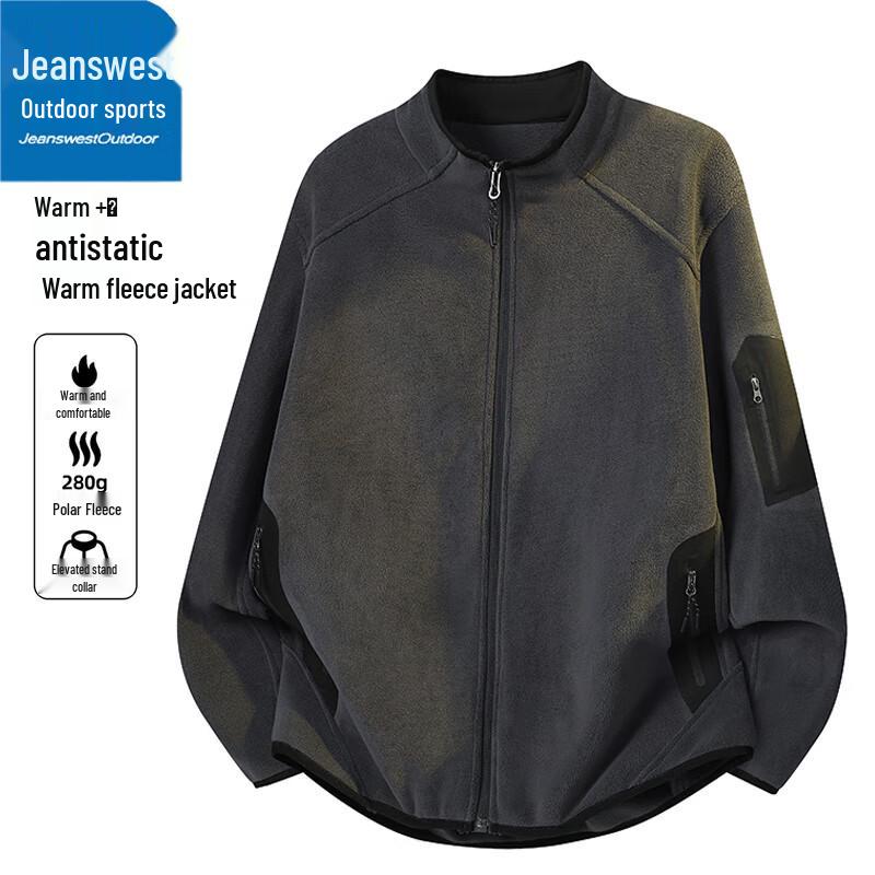 Мужская флисовая куртка Jeanswest с воротником-стойкой для активного отдыха