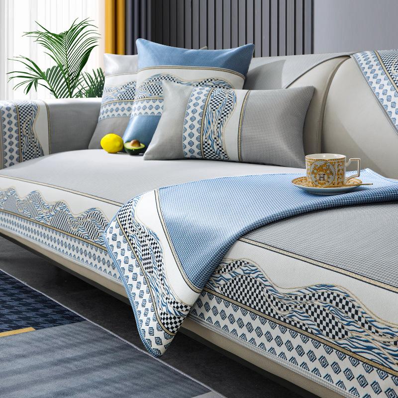 Подушка для дивана из ледяного шелка Лето Лето Лето Лето Лето Коврик Подушка сиденья Простой современный нескользящий кожаный чехол для дивана Чехол на спинку Полотенце