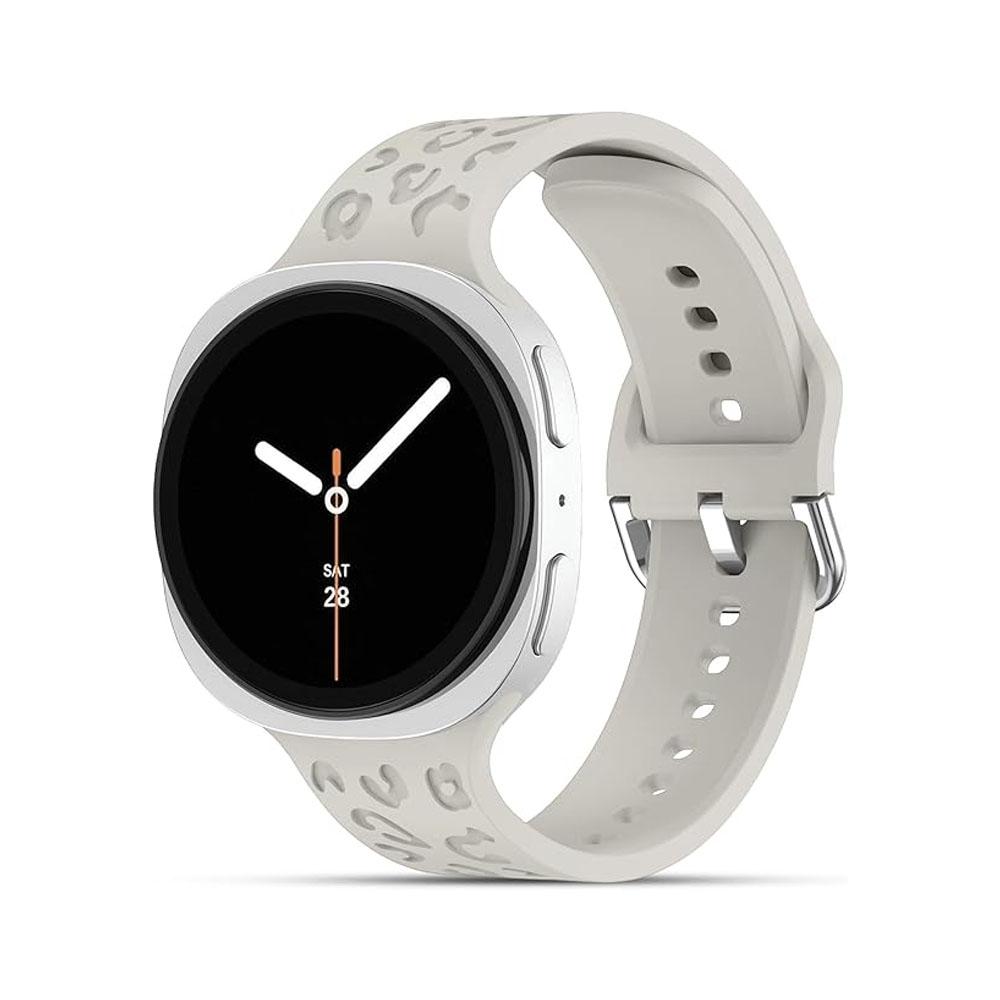 Ремешок для Samsung Galaxy watch 8/8 classic 46мм 44мм 40мм Гравированные леопардовые браслеты на запястье Correa pulseras Galaxy watch 8 Ремешок