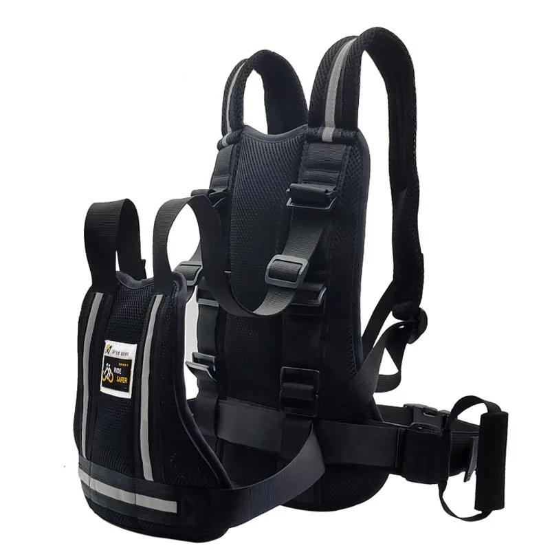 Adjustable Motorcycle Safety Belt for Kids Child Reflective Rear Seat Grab Handle Strap Motorcycle Breathable Harness Anti-Drop