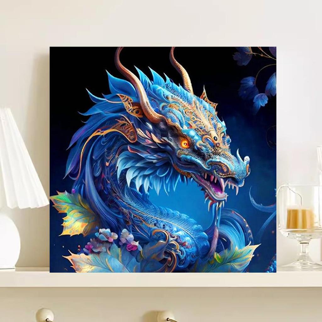 Frame Painting By Numbers Kits Dragon Animals Picture Drawing By Numbers For Home Decoration 40x40